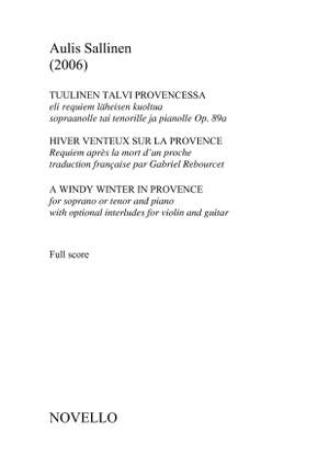 Aulis Sallinen: A Windy Winter In Provence
