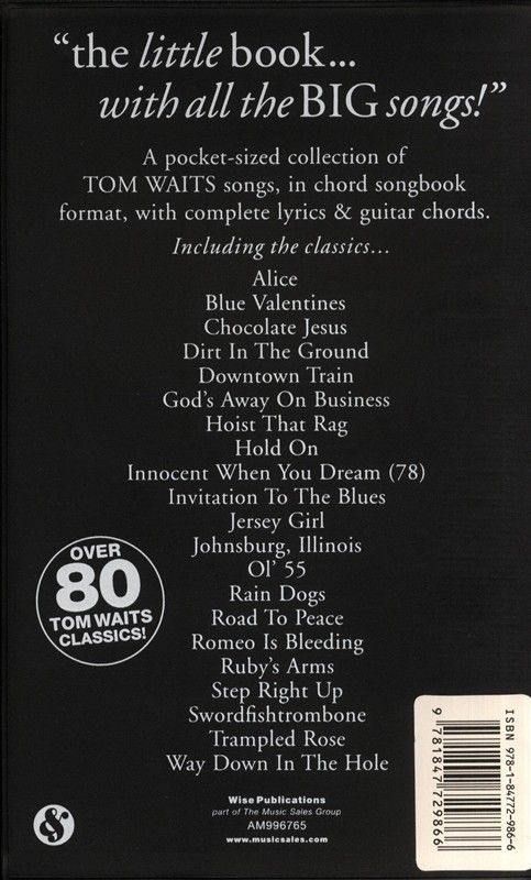 Analytisk indsprøjte betalingsmiddel Tom Waits: The Little Black Songbook: Tom Waits | Presto Music