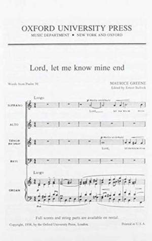 Greene: Lord, let me know mine end