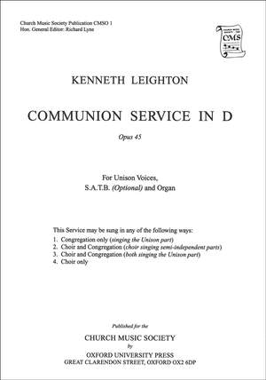 Leighton: Communion Service in D Op. 45