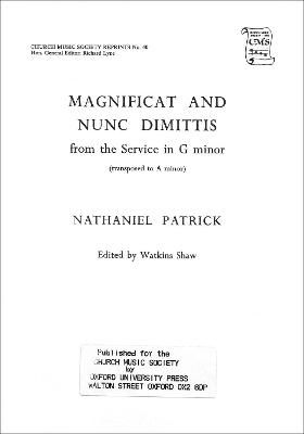 Patrick: Magnificat and Nunc Dimittis (from Short Service in G minor)