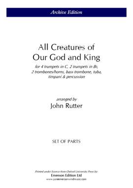 Rutter: All Creatures of our God and King (Brass Parts)