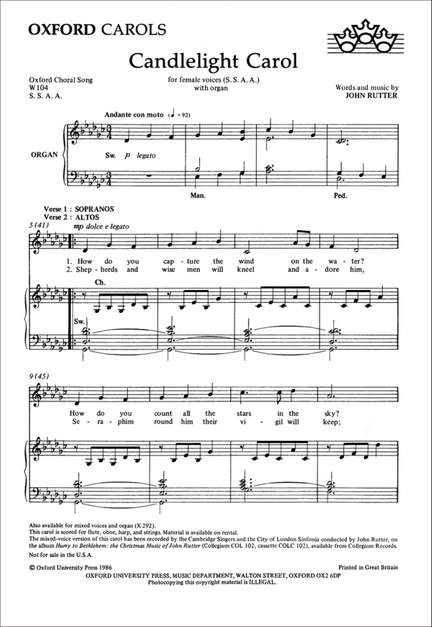 Rutter: Candlelight Carol