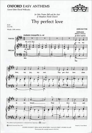 Rutter: Thy perfect love