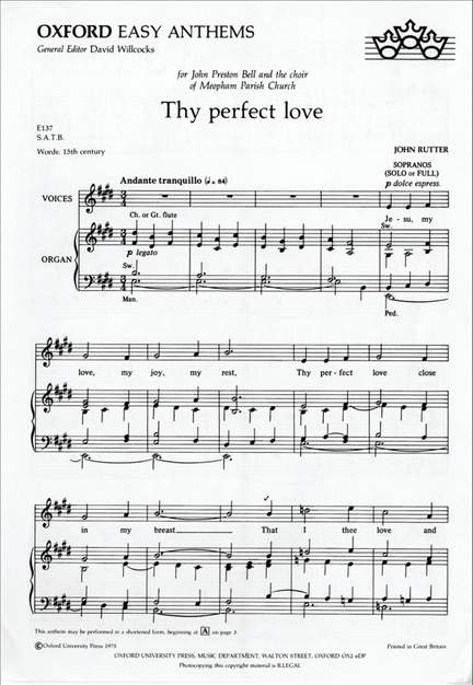 Rutter: Thy perfect love