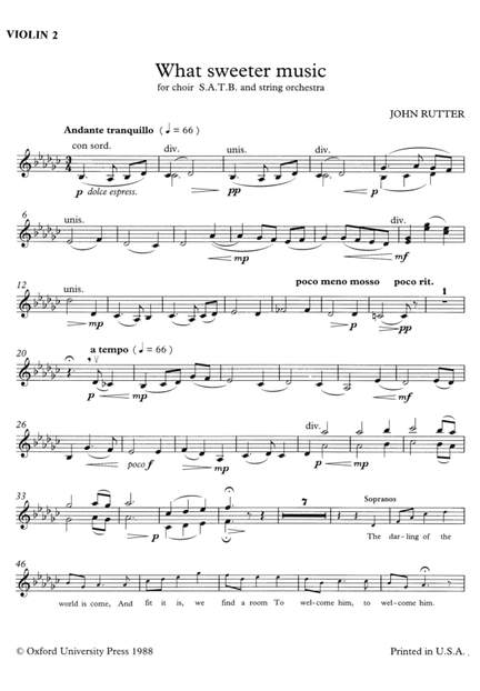 Rutter: What sweeter music