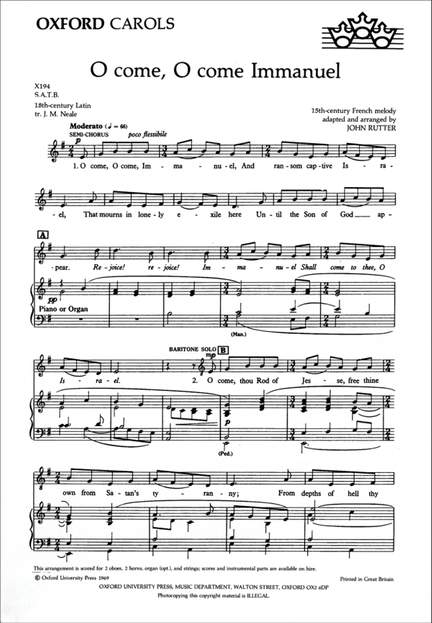 Rutter: O come, O come, Immanuel
