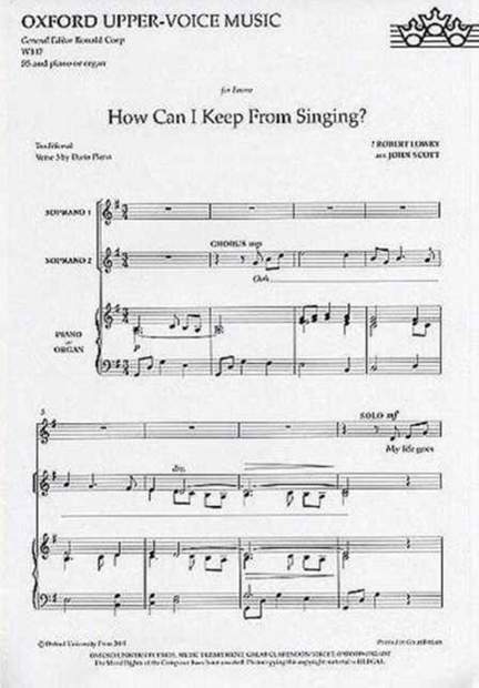 Scott: How can I keep from singing?
