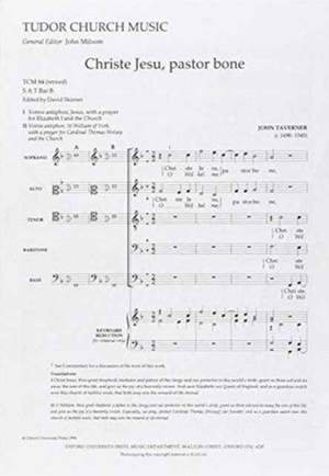 Taverner: Christe Jesu, pastor bone