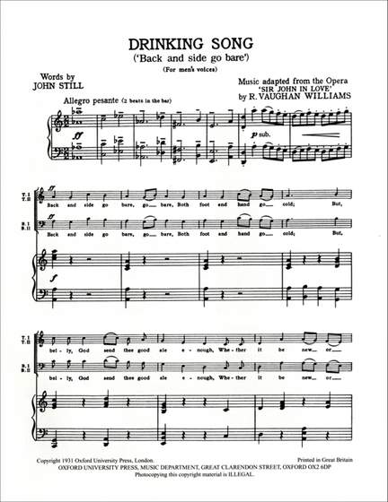 Vaughan Williams: Drinking Song