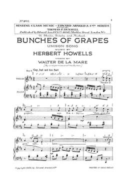 Herbert Howells: Bunches Of Grapes