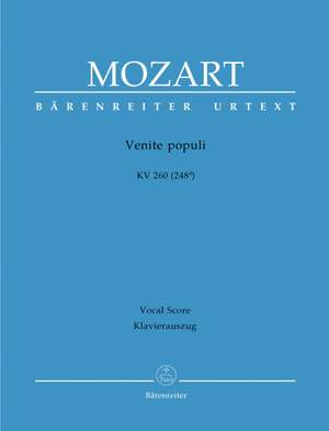 Mozart, WA: Venite populi (K.260) (Urtext)