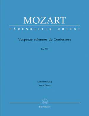 Mozart, WA: Vesperae solennes de Confessore (K.339) (Urtext)