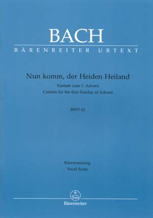 Bach, JS: Cantata No. 62: Nun komm, der Heiden Heiland (BWV 62) (Urtext)