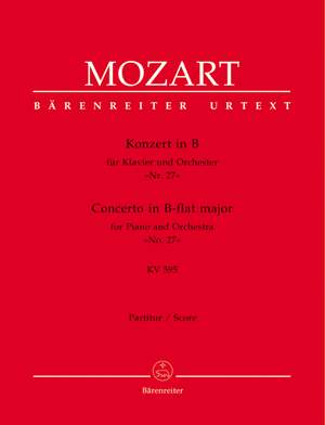 Mozart, WA: Concerto for Piano No.27 in B-flat (K.595) (Urtext)