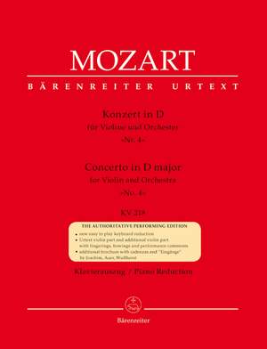 Mozart, WA: Concerto for Violin No.4 in D (K.218) (Urtext)