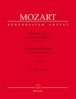 Mozart, WA: Concerto for Violin No.4 in D (K.218) (Urtext)
