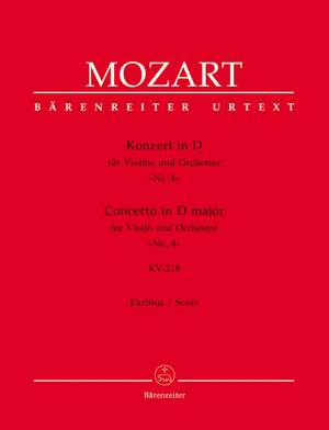 Mozart, WA: Concerto for Violin No.4 in D (K.218) (Urtext)