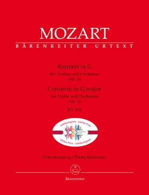 Mozart, WA: Concerto for Violin No.3 in G (K.216) (Urtext)