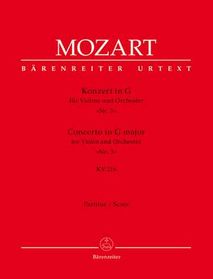 Mozart, WA: Concerto for Violin No.3 in G (K.216) (Urtext)