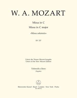 Mozart, WA: Missa solemnis in C (K.337) (Urtext)