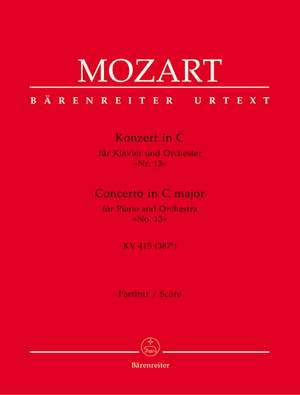 Mozart, WA: Concerto for Piano No.13 in C (K.415) (Urtext)