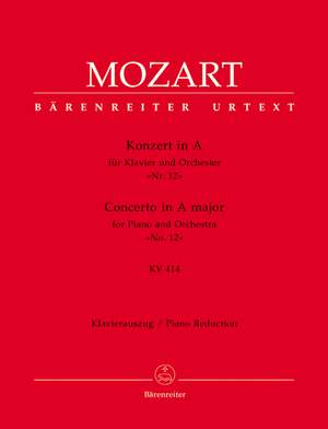 Mozart, WA: Concerto for Piano No.12 in A (K.414) (Urtext)
