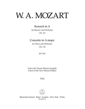 Mozart, WA: Concerto for Piano No.12 in A (K.414) (Urtext)