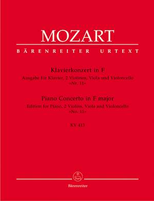 Mozart, WA: Concerto for Piano No.11 in F (K.413) (Urtext)