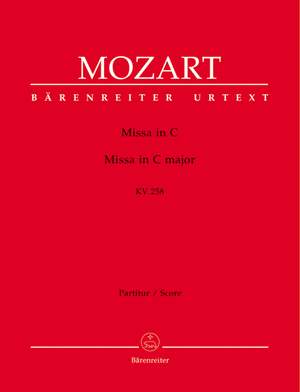 Mozart, WA: Mass in C (K.258) (Spaur-Messe) (Urtext)