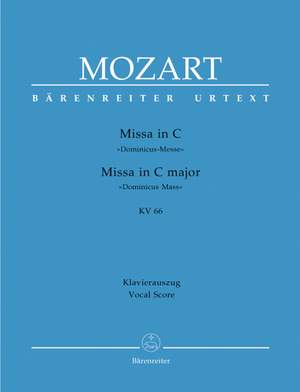 Mozart, WA: Mass in C (K.66) (Dominicus-Messe) (Urtext)