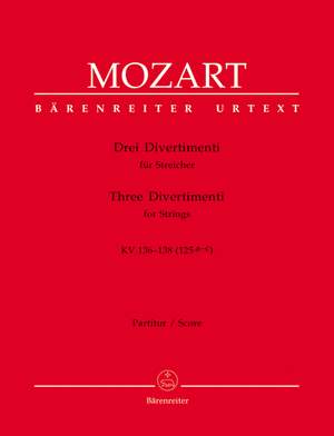 Mozart, WA: Divertimenti (3) (K.136-138) (K.125a-c) (Urtext)