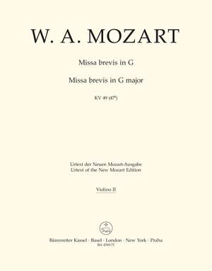 Mozart, WA: Missa brevis in G (K.49) (Urtext)
