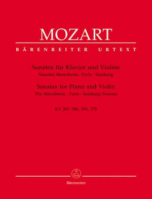 Mozart, WA: Sonatas for Violin and Piano, Vol. 1: Mannheim, Paris, Salzburg. (K.296, 301-306, 378) (Urtext)