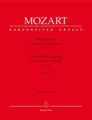 Mozart, WA: Concerto for Piano No.25 in C (K.503) (Urtext)