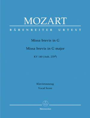 Mozart, WA: Missa brevis in G (K.140) (Urtext)