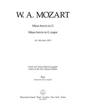 Mozart, WA: Missa brevis in G (K.140) (Urtext)