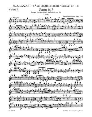 Mozart, WA: Church Sonatas, Vol. 2: (K.244, 245, 274, 328, 336) (Urtext)