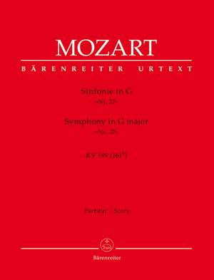 Mozart, WA: Symphony No.27 in G (K.199) (K.161b) (Urtext)