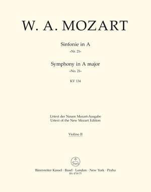Mozart, WA: Symphony No.21 in A (K.134) (Urtext)