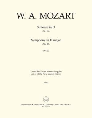 Mozart, WA: Symphony No.20 in D (K.133) (Urtext)