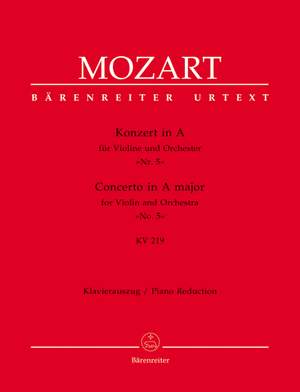 Mozart, WA: Concerto for Violin No.5 in A (K.219) (Urtext)