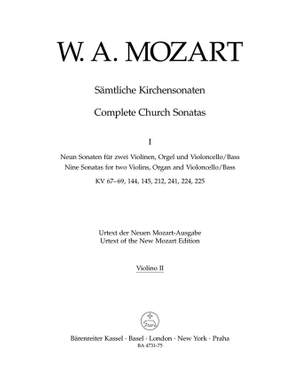 Mozart, WA: Church Sonatas, Vol. 1: (K.67-69, 144, 145, 212, 224, 225, 241) (Urtext)