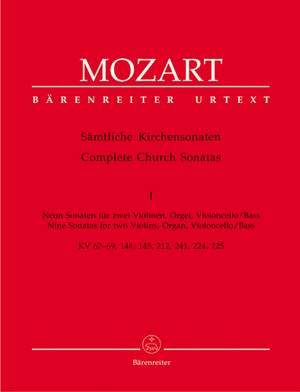 Mozart, WA: Church Sonatas, Vol. 1: (K.67-69, 144, 145, 212, 224, 225, 241) (Urtext)