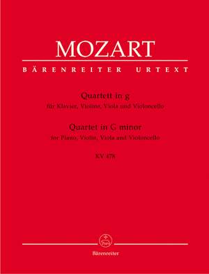 Mozart, WA: Piano Quartet in G minor (K.478) (Urtext)