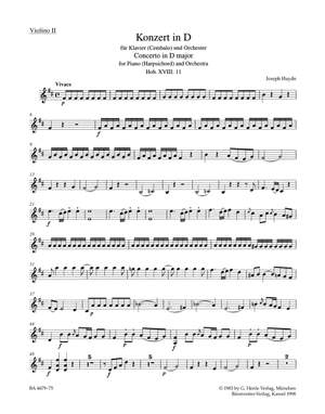 Haydn, FJ: Concerto for Piano (Harpsichord) in D (Hob.XVIII:11) (Urtext)