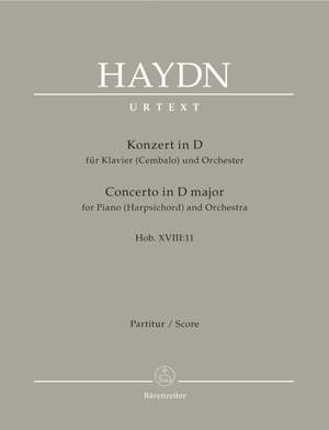 Haydn, FJ: Concerto for Piano (Harpsichord) in D (Hob.XVIII:11) (Urtext)