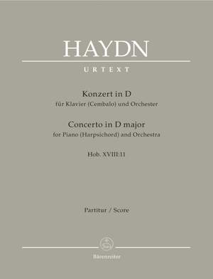 Haydn, FJ: Concerto for Piano (Harpsichord) in D (Hob.XVIII:11) (Urtext)