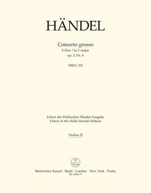 Handel, GF: Concerto grosso Op.3/ 4 in F (Urtext)