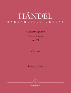 Handel, GF: Concerto grosso Op.3/ 4 in F (Urtext)